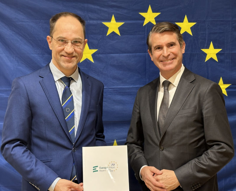 Europa-Minister Beißwenger und Landesvorsitzender Frank